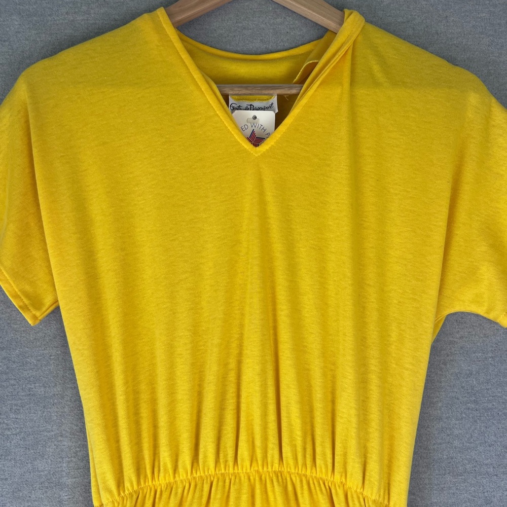 Vintage 60s 70s NWT Gertrude Davenport Yellow Dress‎  Size Small